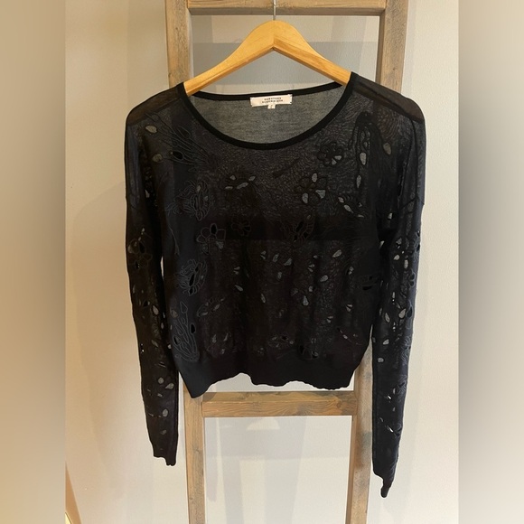 DOROTHEE SCHUMACHER Tops - Dorothee shumacher Black Sheer Lace Top